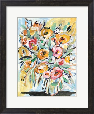 Framed Abstract Florals Print