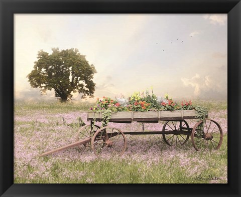 Framed Flower Wagon at Sunset Print