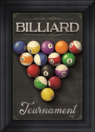 Framed Billiards Tournament Print