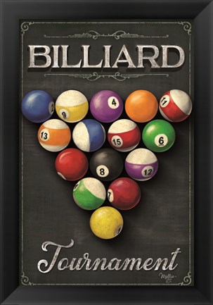 Framed Billiards Tournament Print