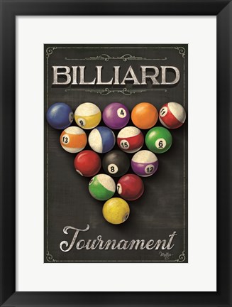 Framed Billiards Tournament Print