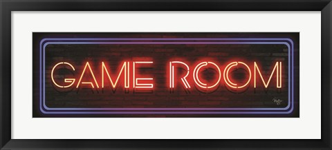 Framed Game Room Neon Sign Print