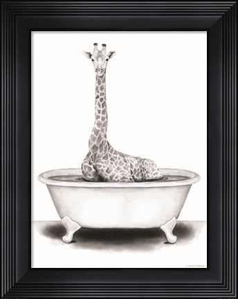 Framed Giraffe in Tub Print