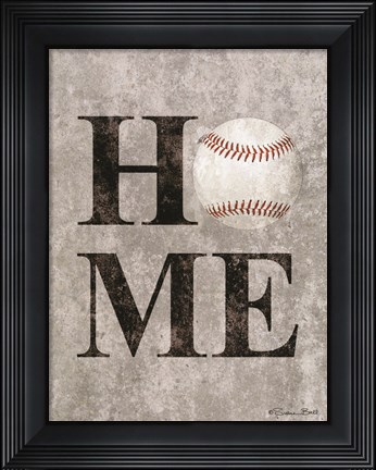 Framed Baseball HOME Print