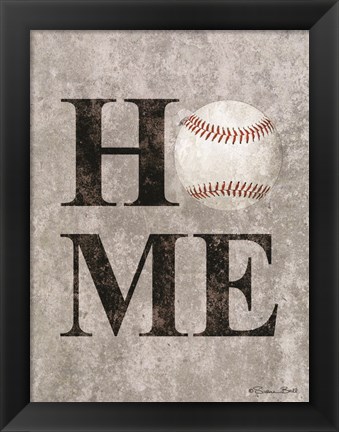 Framed Baseball HOME Print