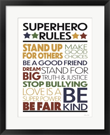 Framed Superhero Rules Print
