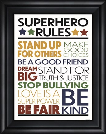 Framed Superhero Rules Print