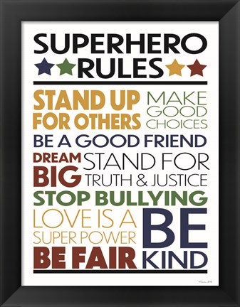 Framed Superhero Rules Print