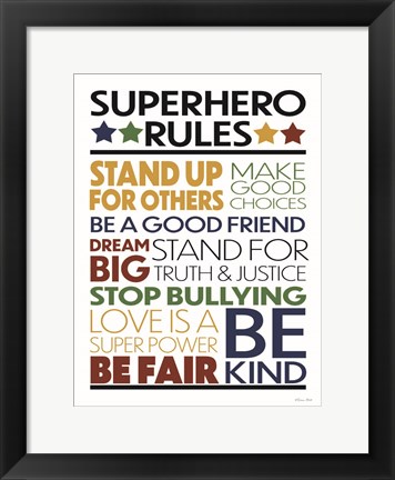 Framed Superhero Rules Print