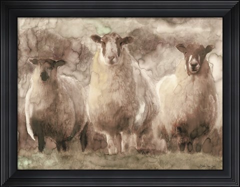Framed Three Sheep Print