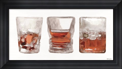 Framed Bourbon Glasses 1 Print