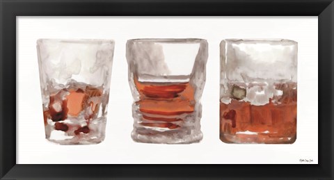 Framed Bourbon Glasses 1 Print