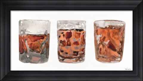 Framed Bourbon Glasses 2 Print