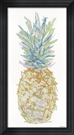 Framed Sketchy Pineapple 1 Print