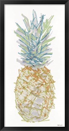 Framed Sketchy Pineapple 1 Print