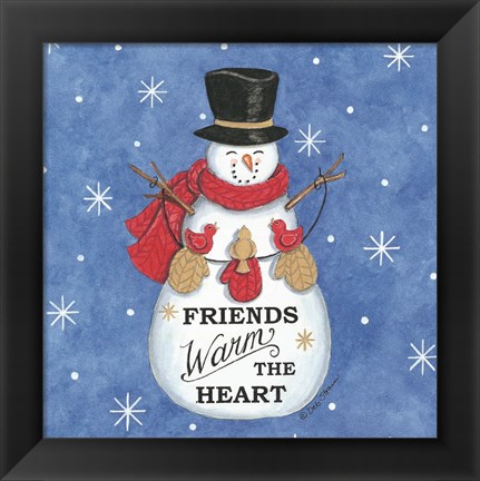 Framed Friends Snowman Print