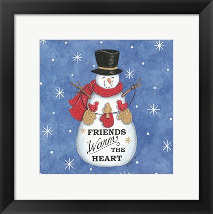 Framed Friends Snowman Print