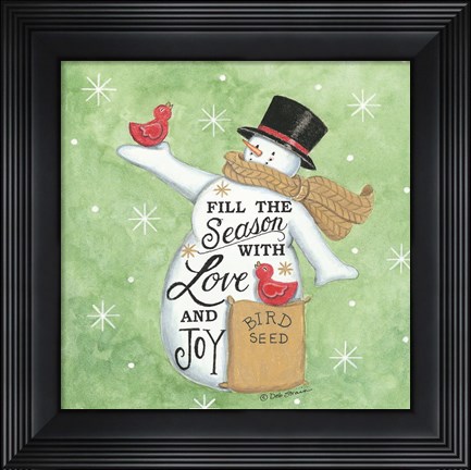 Framed Fill the Season Snowman Print