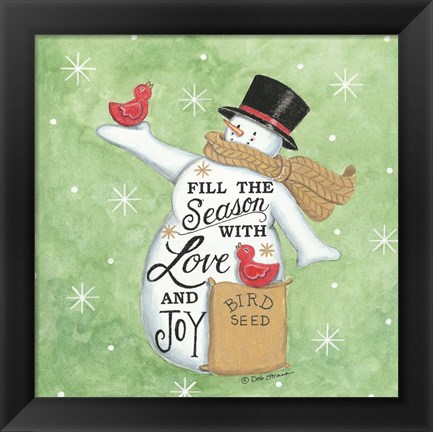 Framed Fill the Season Snowman Print