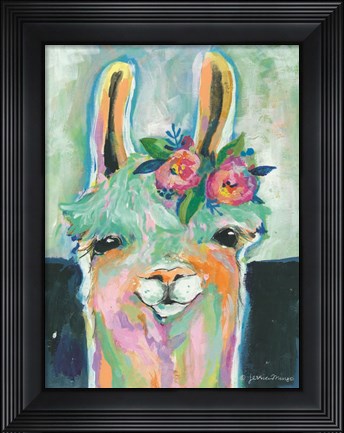 Framed Happy Llama Print