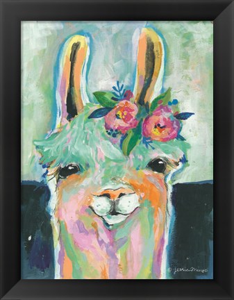 Framed Happy Llama Print