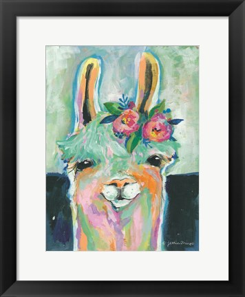 Framed Happy Llama Print