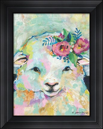 Framed Happy Sheep Print