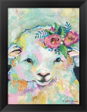 Framed Happy Sheep Print