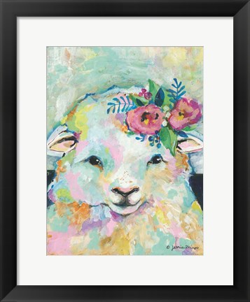 Framed Happy Sheep Print