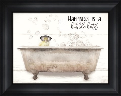 Framed Happiness Bubble Bath Print