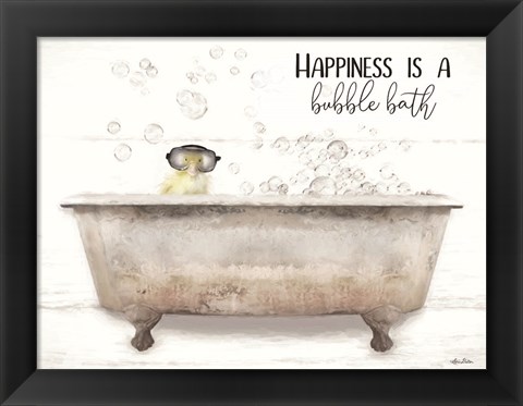 Framed Happiness Bubble Bath Print