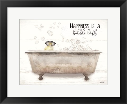 Framed Happiness Bubble Bath Print