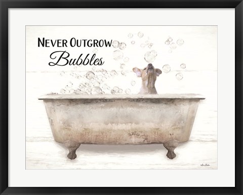 Framed Never Outgrow Bubbles Print