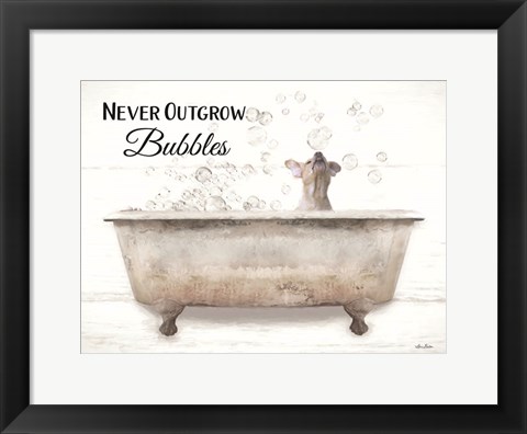 Framed Never Outgrow Bubbles Print