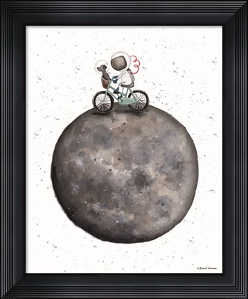 Framed Bike on Moon Print