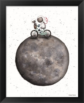 Framed Bike on Moon Print