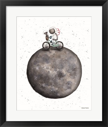 Framed Bike on Moon Print