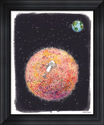 Framed Chillin on Moon Print