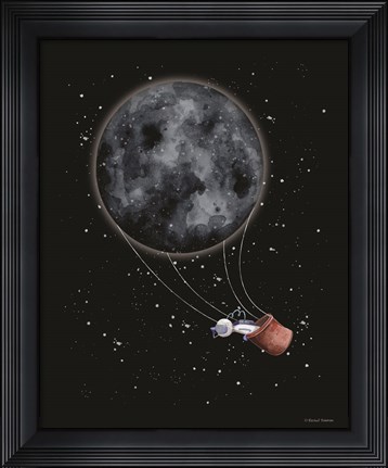 Framed Moon Hot Air Balloon Print