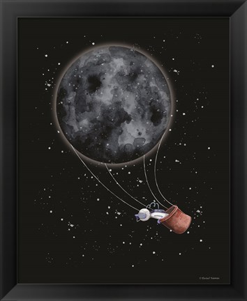 Framed Moon Hot Air Balloon Print