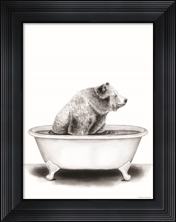 Framed Bear in Tub Print