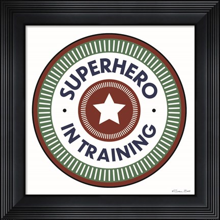 Framed Superhero in Training Print