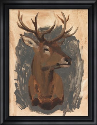 Framed Red Deer Stag I Print