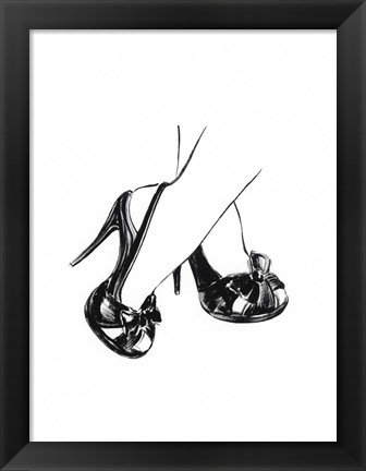 Framed Black Heels II Print