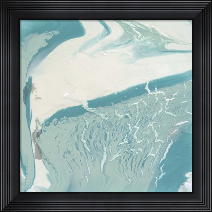Framed Marbled Aqua II Print