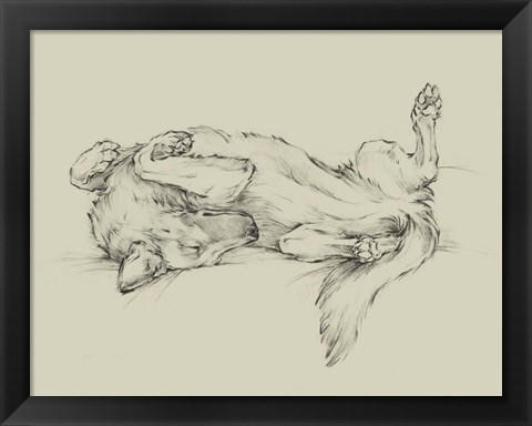 Framed Dog Tired I Print