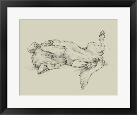 Framed Dog Tired I Print