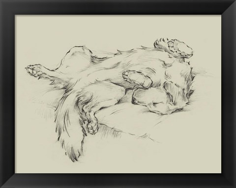 Framed Dog Tired II Print