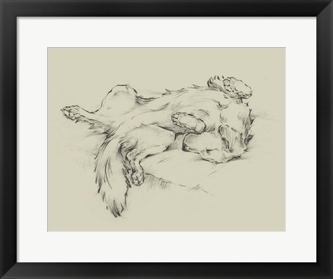 Framed Dog Tired II Print