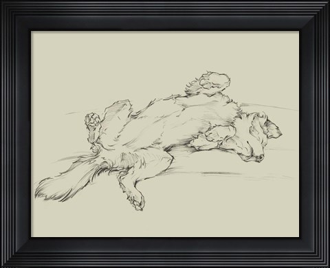 Framed Dog Tired III Print